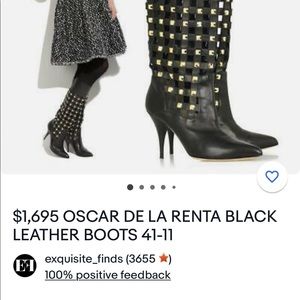 OSCAR DE LA RENTA BLACK LEATHER BOOTS